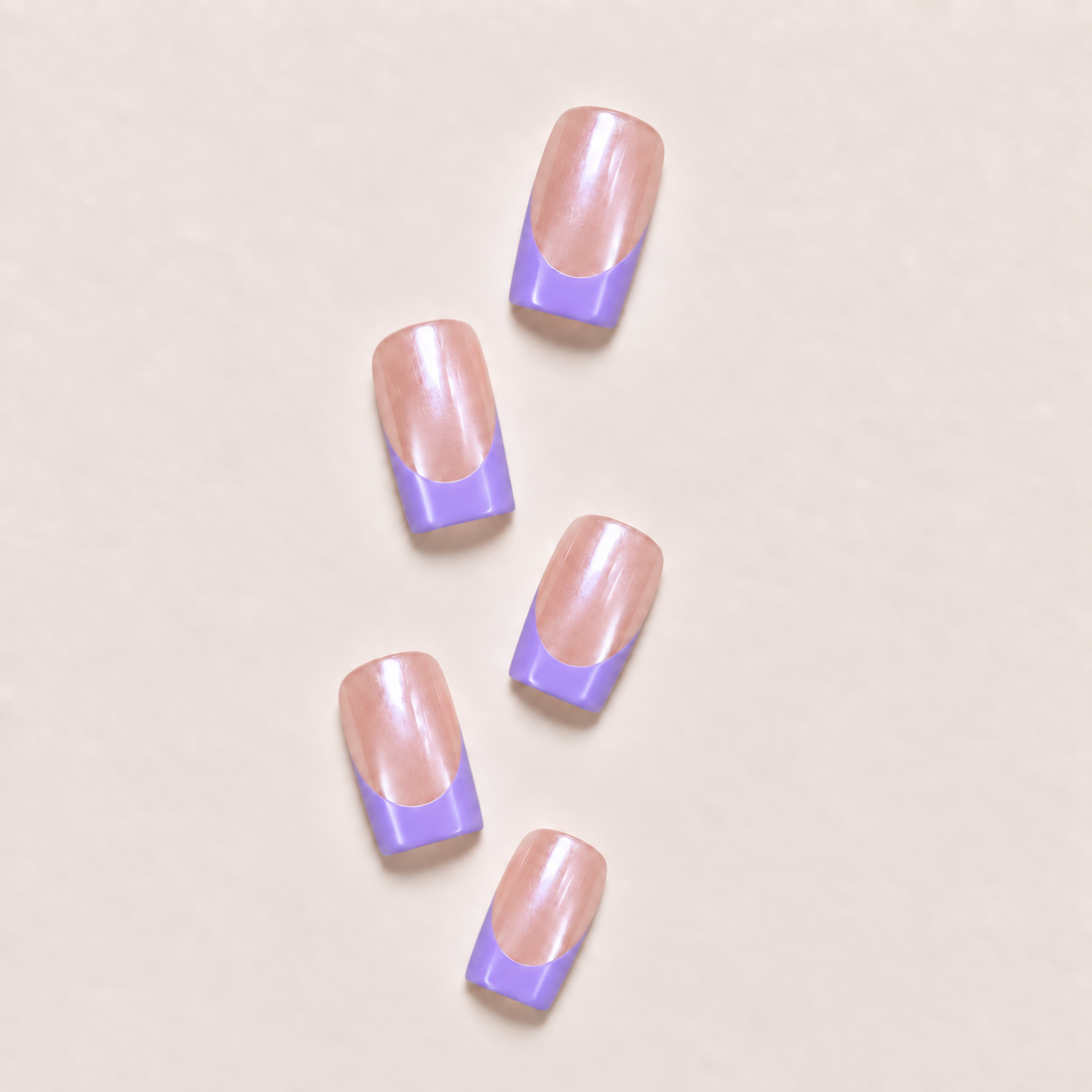 Nude Shimmer French | Medium-long Square