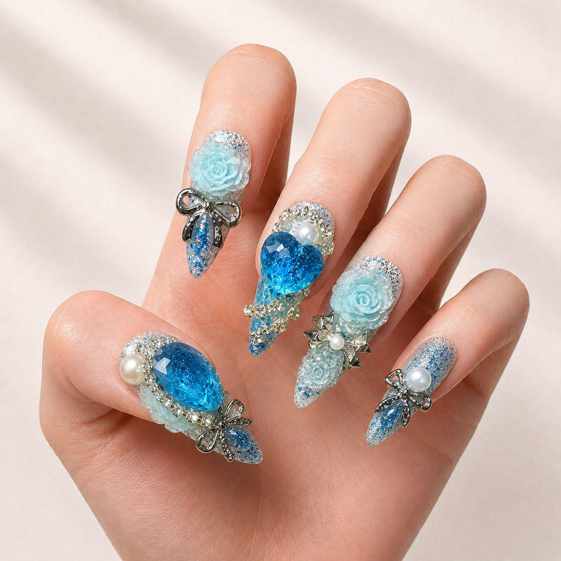 Azure Rococo | Medium-Long Stiletto