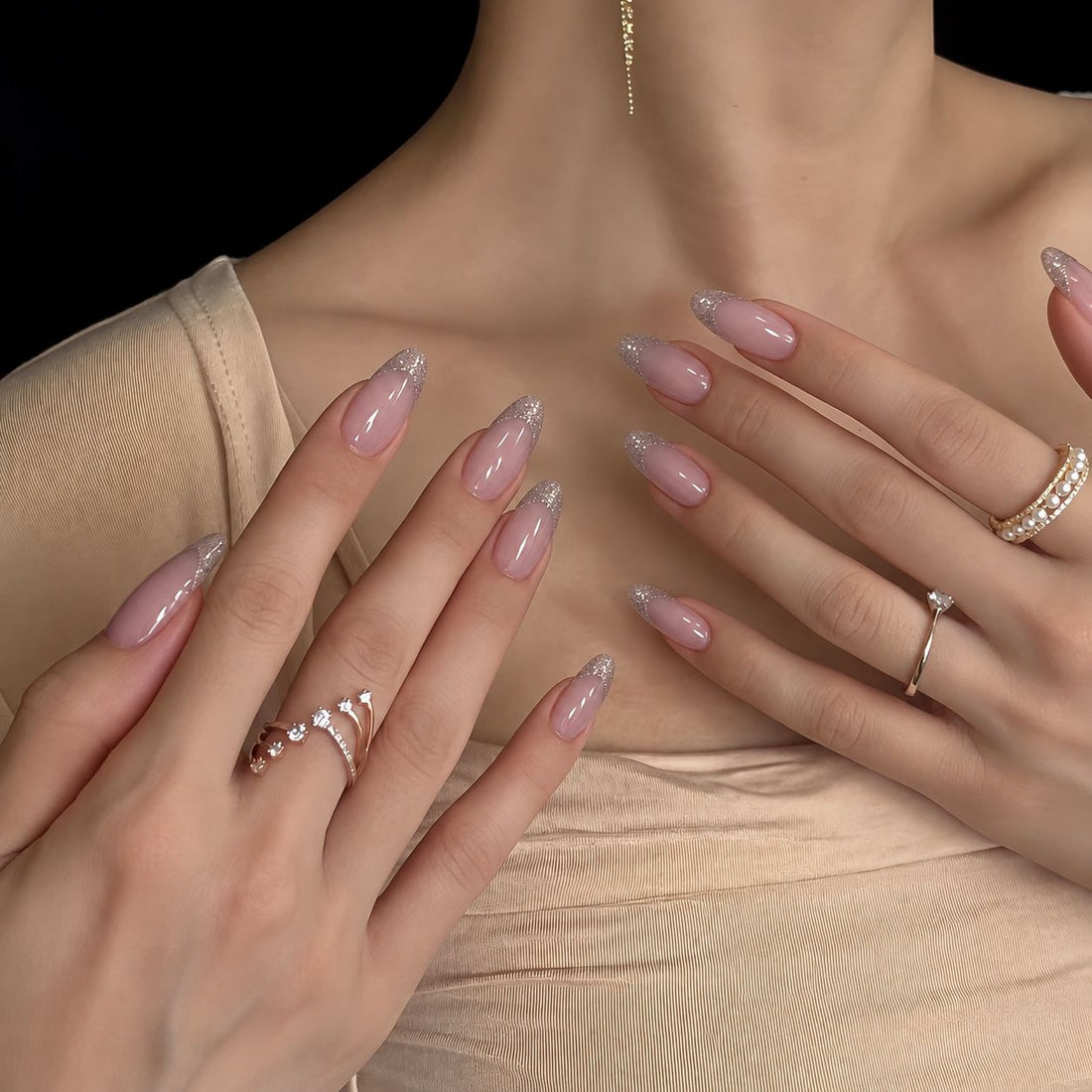 Champagne Stardust | Medium-Long Almond