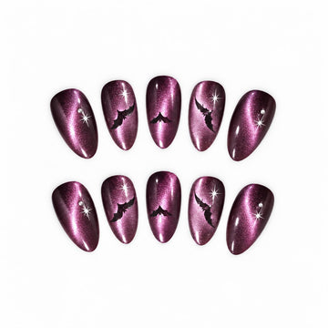 Purple Bat Glam | Medium-Long Almond