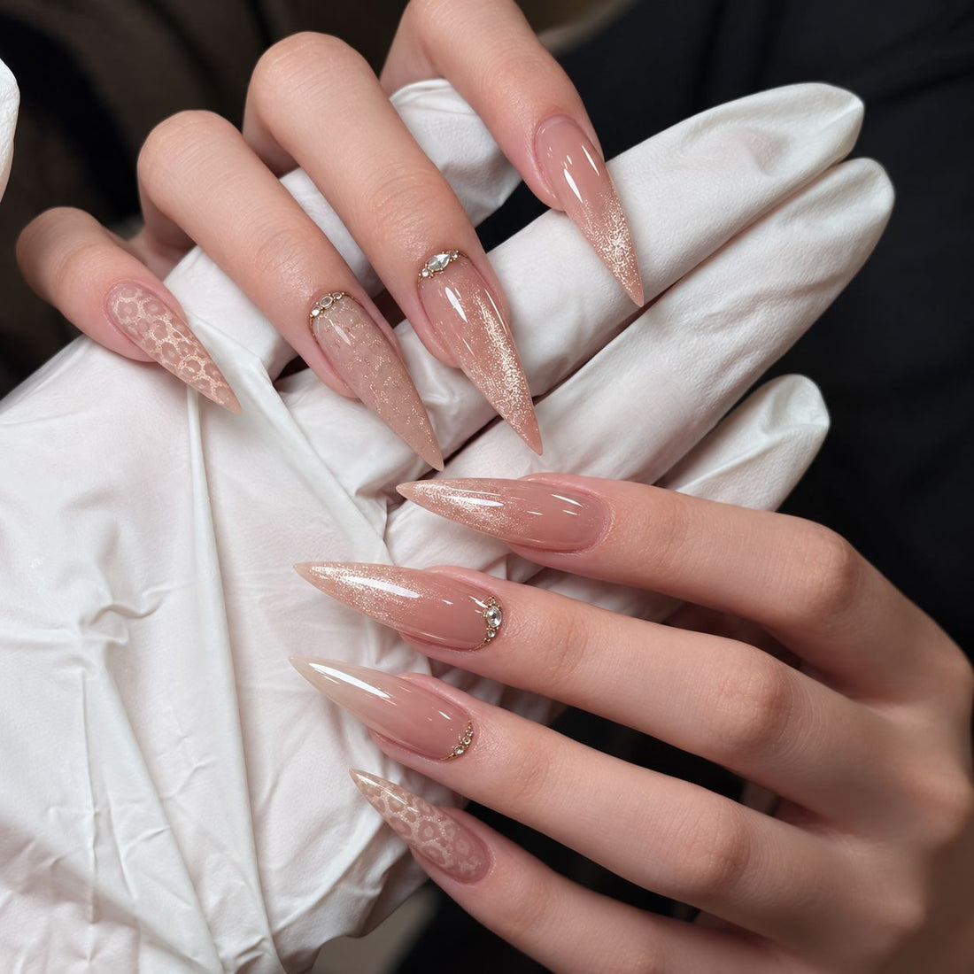 Champagne Veil | Extra-Long Stiletto