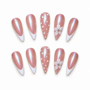 Pearl Petal Glow | Long Almond
