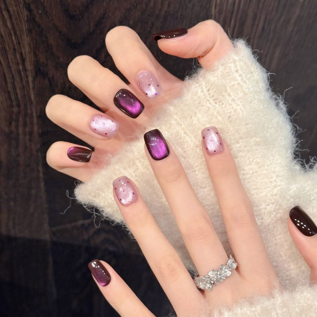 Magenta Galaxy | Short/Medium-Long Squoval