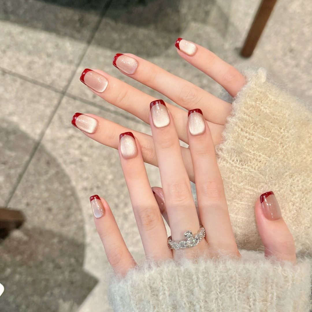 Crimson French | Short/Medium-Long Squoval