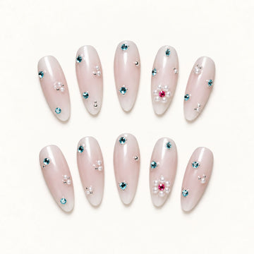 Azure Pearl Bloom | Medium-Long Almond