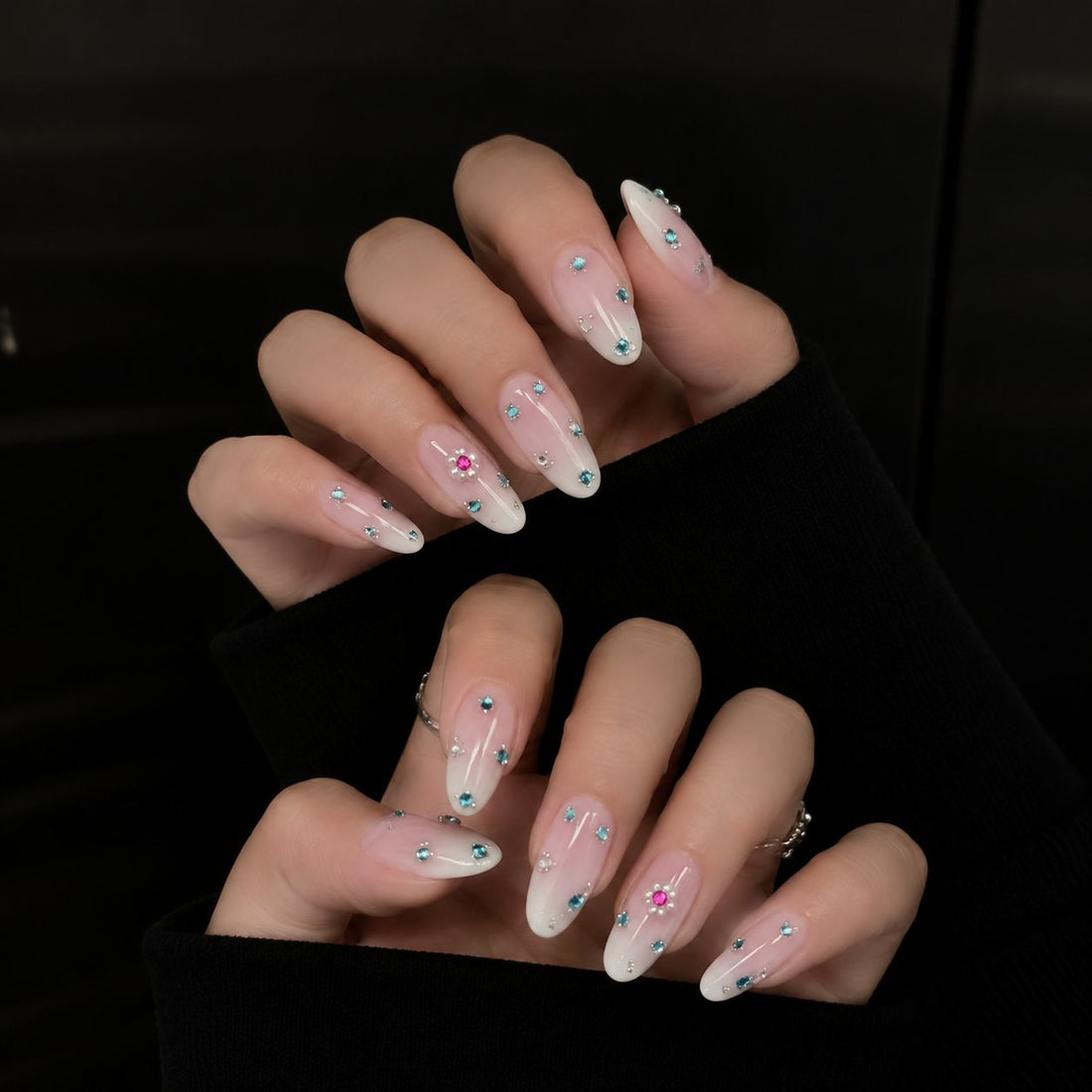Azure Pearl Bloom | Medium-Long Almond