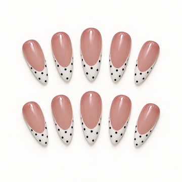 Ivory Dots | Medium-Long Almond
