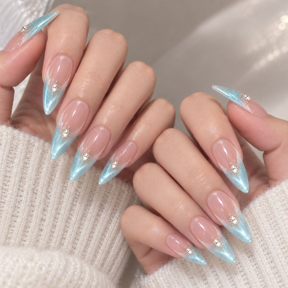 Aqua Dew | Medium Long Almond